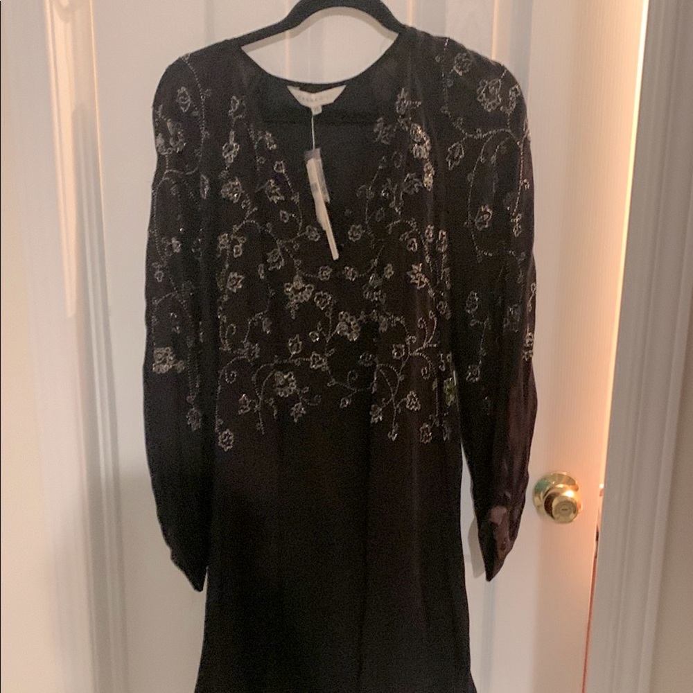 NWT-Anthropology-Ranna Gill size XS black dress with beads